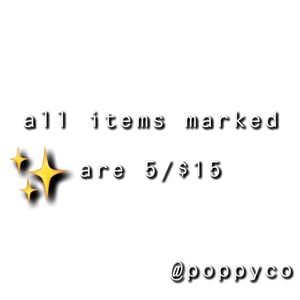 All items marked ✨are 5/$15